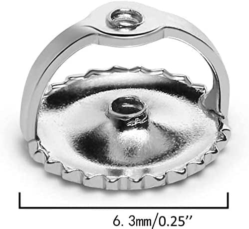  Safety Earring Backs for Studs, Silver Screw on Earring Backings  Replacement - 2-Pairs, No Poke for Threaded Post 0.032