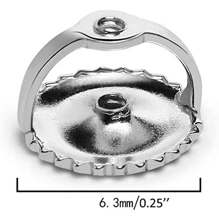 Sterling Silver Push In-Screw Out Universal Threaded Earring Backs - Pack  of 24