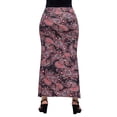 thumbnail image 3 of Women's 24Seven Comfort Apparel Paisley Print Fold Over Waist Maxi Skirt Color: Black Multi Size: MEDIUM, 3 of 5