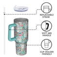 thumbnail image 4 of OBREWU Bichon Dog Blue Florals Tumbler with Handle and Lid,Bichon Dog Blue Florals 40oz Double Wall Vacuum Insulated Tumbler,Cups Gift for Women and Men, 4 of 7