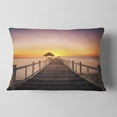thumbnail image 2 of Designart Wide Wooden Bridge into the Sea - Pier Seascape Throw Pillow - 12x20, 2 of 5