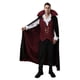 thumbnail image 4 of Disfraz de vampiro para adultos, camisa falsa de dos piezas, capa negra con estampado de murciélago, trajes de cosplay de Halloween, 4 of 5