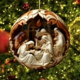 thumbnail image 5 of Nativity Scene Ornaments - 3.15'' Diameter & Gifts Boxed Keepsake Christmas Tree Nativity Scene Hanging Ornaments, The Birth of Jesus Decor, Religious Gifts for Christian & Family, 5 of 6