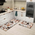 thumbnail image 2 of Coffee Themed Kitchen Rugs and Mats Non-Slip Washable Anti-Fatigue Kitchen Mats 2-Pc Black Kitchen Rug Floor Comfort Mats for Kitchen Sink Front Two-Piece Set, 17x30+17x47 Inches, 2 of 6