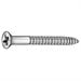 Wood Screw, #8, 1-1/4 in, Plain Brass Flat Head Phillips Drive, 100 PK