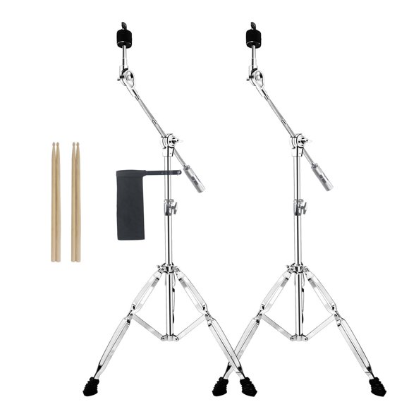 Soporte para platillos Steeol Boom, paquete de 2 con baquetas y soporte