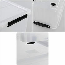 30 L Clear Large Storage Box, 4-Pack Plastic Storage Bins with Lids and Wheels