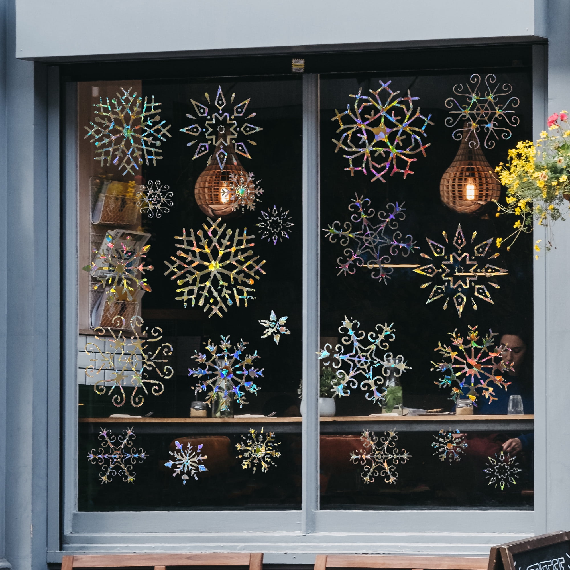 Unique Bargains Snowflake Window Decal for Windows and Home Geometric Multicolor