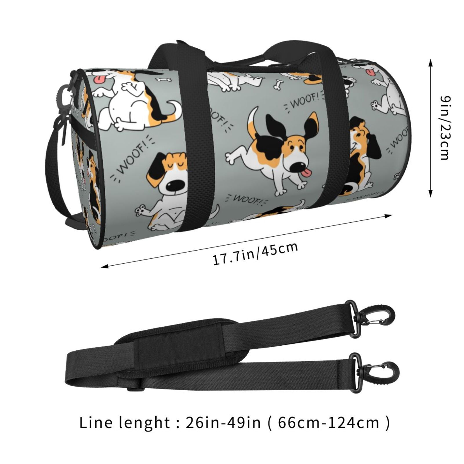 Vsdgher Funny Beagle Active Dog 45L Foldable Duffel Bag, Sports Gym Bag,Overnight Bag, Portable Weekender Bag for Airplanes
