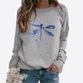thumbnail image 1 of EQWLJWE Chandails Imprimés Libellule pour Femmes Tunique à Manches Longues Col Rond Blouses Chandails en Molleton d'Halloween pour Femmes, 1 of 8