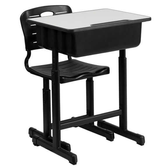 HBCY Creations Remote Learning Set - Height Adjustable - Desk with Storage - Ergonomically Contoured Chair - Recommended for Elementary to High School