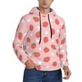 thumbnail image 2 of Kdxio Strawberry Print Mens Casual Hooded Collar Drawstring Hoodies Pullover Sweatshirts Casual Long Sleeve Shirts-Medium, 2 of 7