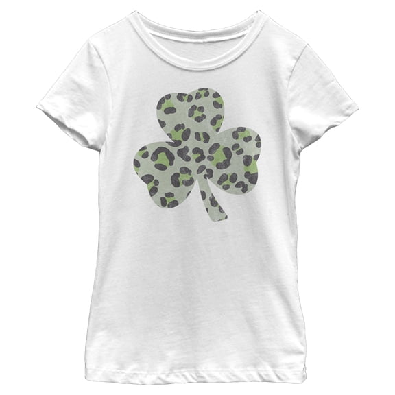 Girls Lost Gods Cheeta Print Shamrock T Shirt