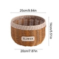 thumbnail image 3 of COM1950s Plastic Woven Storage Basket, Farmhouse Planter Pot for Home Decor, Handmade Rattan Look Container for Succulents or Flowers, 3 of 7