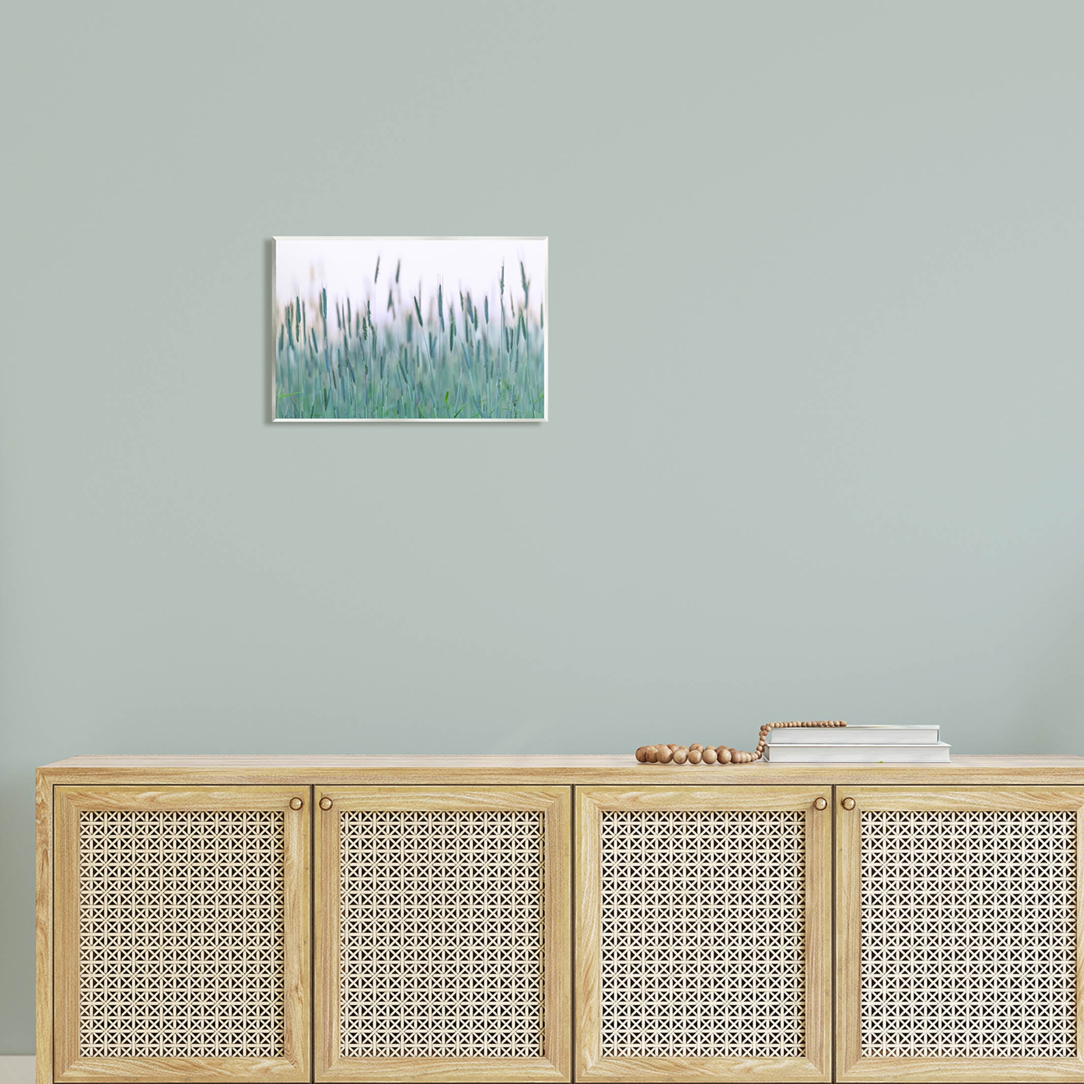 Green Wheat Field Sprigs Landscape Photograph Unframed Art Print Wall Art