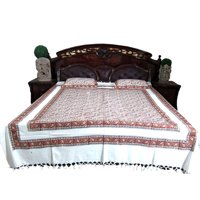 Mogul Paisley Print Indian Bedding Cotton Bedspreads 2 Pillows Boho Bed Throw