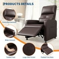 thumbnail image 3 of Power Recliner Chair with Massage and Heat with Massage Function with Lumbar Support, Adjustable Push Back, Wide Armrests, Footrest & Padded SeatPU Leather Single Sofa, 2 Side Pockets and USB Port, 3 of 9