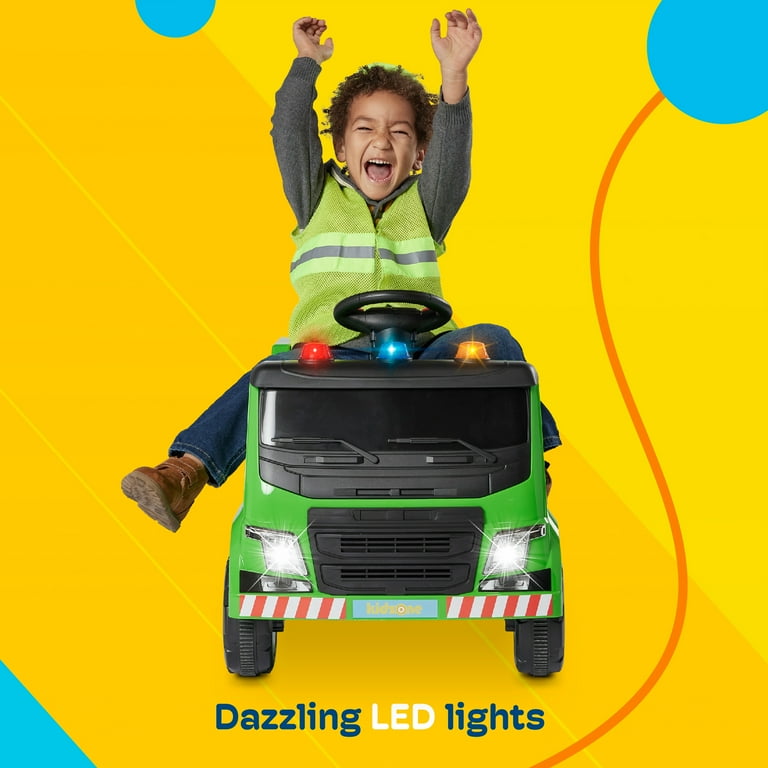 Kidzone 6V Recycling Garbage Truck Electric Ride On Toy with LED Lights for Toddler Kids, Ages 1.5-6 Year Old Boys & Girls, Sound Effects, Recycling Kidzone 6V Recycling Garbage Truck Electric Ride On Toy with LED Lights for Toddler Kids, Ages 1.5-6 Year Old Boys & Girls, Sound Effects, Recycling