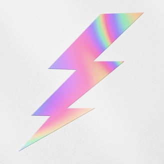 Holographic Lightning Bolt Vinyl Decal – 4" X 8", Oracal 651, Indoor/Outdoor, For Car, Laptop, Notebook, Wall