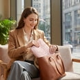 thumbnail image 3 of BAGSMART Laptop Sleeve for 13-13.3" Notebook, Protective Soft Padded Zipper Cover Carrying Computer Bag with Pocket, Compatible with MacBook Air/Pro Chromebook Tablet Ultrabook 14 inch, Quilted Pink, 3 of 10