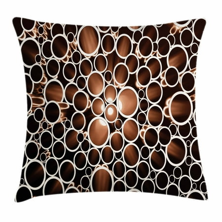Copper Decor Throw Pillow Cushion Cover Copper Round Pipes 3d