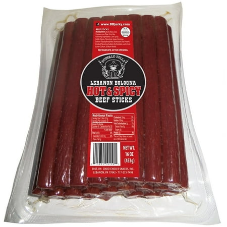 Buffalo Bills 1-lb Pack Hot & Spicy Lebanon Bologna Sticks (Pennsylvania Dutch hot beef sticks)