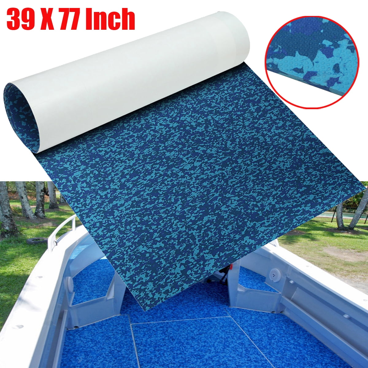 EVA Foam Flooring Decking Sheet Aqua Camo Color Marine Boat 39" X77