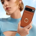 thumbnail image 5 of ELEHOLD Case for Google Pixel 9 / 9 Pro,Business PU Leather Stand Case with Card Holder & Ring Holder,Brown, 5 of 7