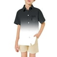 thumbnail image 2 of WOYY Toddler Boys Gradient Beach Shirt Loose Short Sleeve Button Down Shirt, Sizes 3-13, 2 of 4