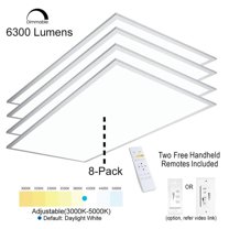 eSenLite 2ft.x4ft. 6300LM LED Commercial Flat Panel Ceiling Light - White (8pcs)