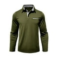 thumbnail image 2 of APEXFWDT Men's Sport Plaid Button Up Shirt - Performance Long Sleeve Golf Shirt Outdoor Activewear,L,Army Green, 2 of 5