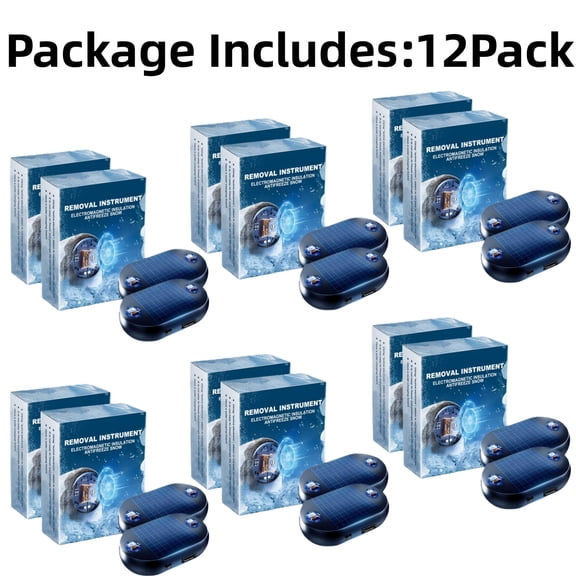 2 Pack Electromagnetic Snow Removal, 2026 New Anti-Freeze Electromagnetic Car Snow Removal Instrument, Action Defroster with Solar Charging, Potable & Rechargeable Snow Removal Tool for Car