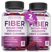 Atlantis Nutrition Sugar Free Prebiotic Fiber Gummies For Adults, 2-Pack, 120ct