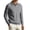 Gray, variant on Plus Size Long Sleeve Collared Sweater for Men Turn Down V Notch Placket Ribbed Cuffs Regular Fit Soft Knit Casual Top