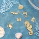 thumbnail image 4 of Caja de 16 dijes de animales marinos chapados en oro de 14 quilates (8 estilos), tortuga, estrella de mar y caballito de mar., 4 of 9