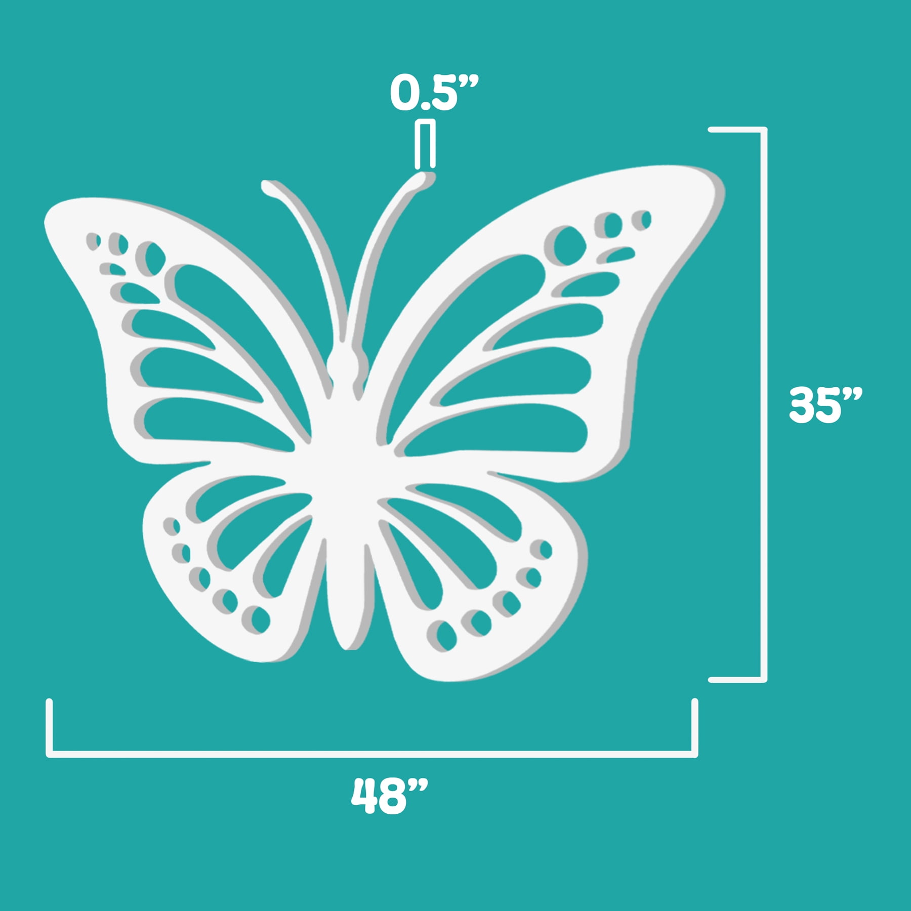 JennyGems Outdoor Butterfly Wall Decor – PVC Butterfly Hanging Sculpture for Garden Yard, Patio, Shed, Fence, Balcony, Weatherproof Inside Outside Sign, 4 Foot