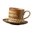 thumbnail image 1 of Taza y platillo de café , taza para bebidas frías o calientes, vasos, taza para bebidas, taza de café rústica de 8oz para, 1 of 9