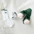 thumbnail image 5 of Women's Plush and Cozy Slide House Slippers, Warm Luxury, Green/Blush Pom Pom, 5 of 5