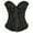 3- Zipper Black, variant on VASLANDA Women's Lace up Boned Plus Size Overbust Corset Bustier Top with G-String