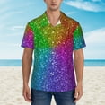thumbnail image 2 of Disketp Hawaiian Shirts for Men,Colorful Glitter Print Mens Casual Short Sleeve Button Down Shirts Beach Shirt, 2 of 7