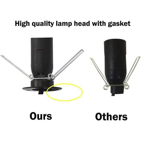 PYYAN-2-Pack Salt Lamp Cord Replacement with Dimmer Switch 5 feet Lamp Cord and 6-Pack Halogen Salt Lamp Bulbs(15 Watts)