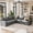 Grey, variant on JULY'S SONG L-Shaped Couches for Living Room, Natural Linen Fabric Sectional Couch, Modern Sofa Set with Extra Deep Seats, Ivory