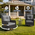 thumbnail image 4 of ALAULM 3-Piece Patio Furniture Set, Outdoor Thick Wicker High Back Sectional Sofa Couch with 2 Swivel Chairs, All-Weather Wicker Outdoor Conversation Set for Backyard, Porch, Deck, Gray, 4 of 6