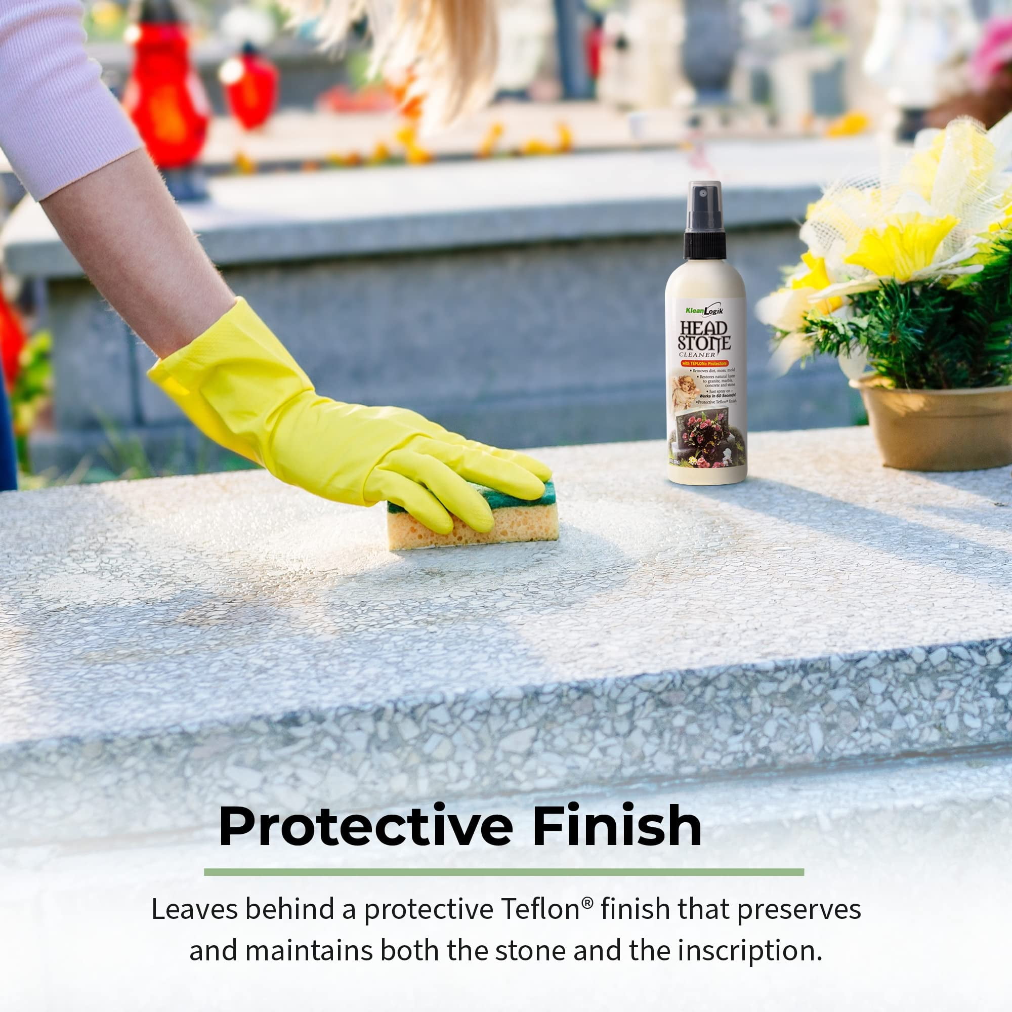 KleanLogik Headstone Cleaner for Graves Tombstones. 8 fl oz