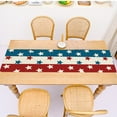 thumbnail image 5 of Yhmxh 4th of July America Flag Red Blue White Stripes Stars Patriotic Memorial Day Table, Independence Day Holiday Kitchen Dining Table Decor for Indoor Outdoor Home Party Decoration 13 x 36 Inch, 5 of 5
