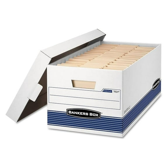 Bankers Box 00701 Stor/File Storage Boxes,W/Lid,Letter,12-Inch x24-Inch x10-Inch,12/CT,WE/BE