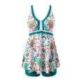 thumbnail image 4 of HAPIMO Women's Tankini Swimsuit Summer Seaside Clothes for Girls Conservative Ruched Swimwear Sets Gradient Butterfly Print Tummy Control Beachwear Strappy Bathing Suit Sales Green XXL, 4 of 9