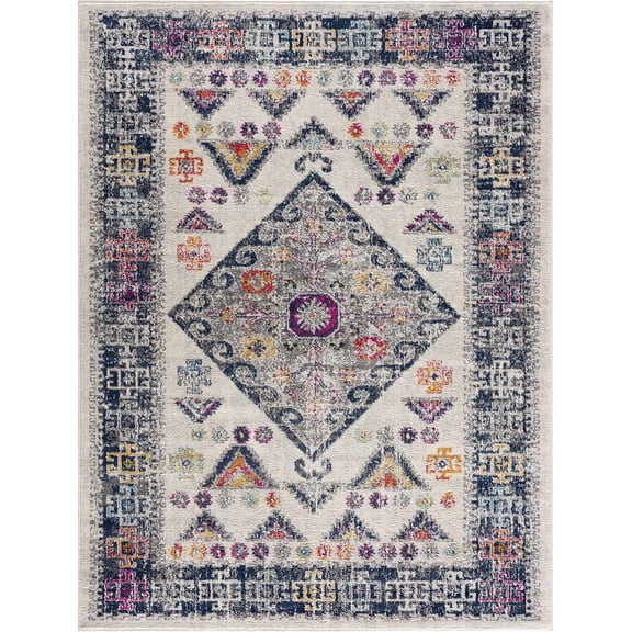 BoutiqueRugs Tigris Traditional Area Rug - Gray, Orange, Ivory - 2' x 3'