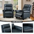 thumbnail image 3 of Bonzy Home Genuine leather Recliner Push Back Recline Chair with Classic and Traditional Armrests inlaid with Vintage Rivets, Navy, Set of 2, 3 of 6