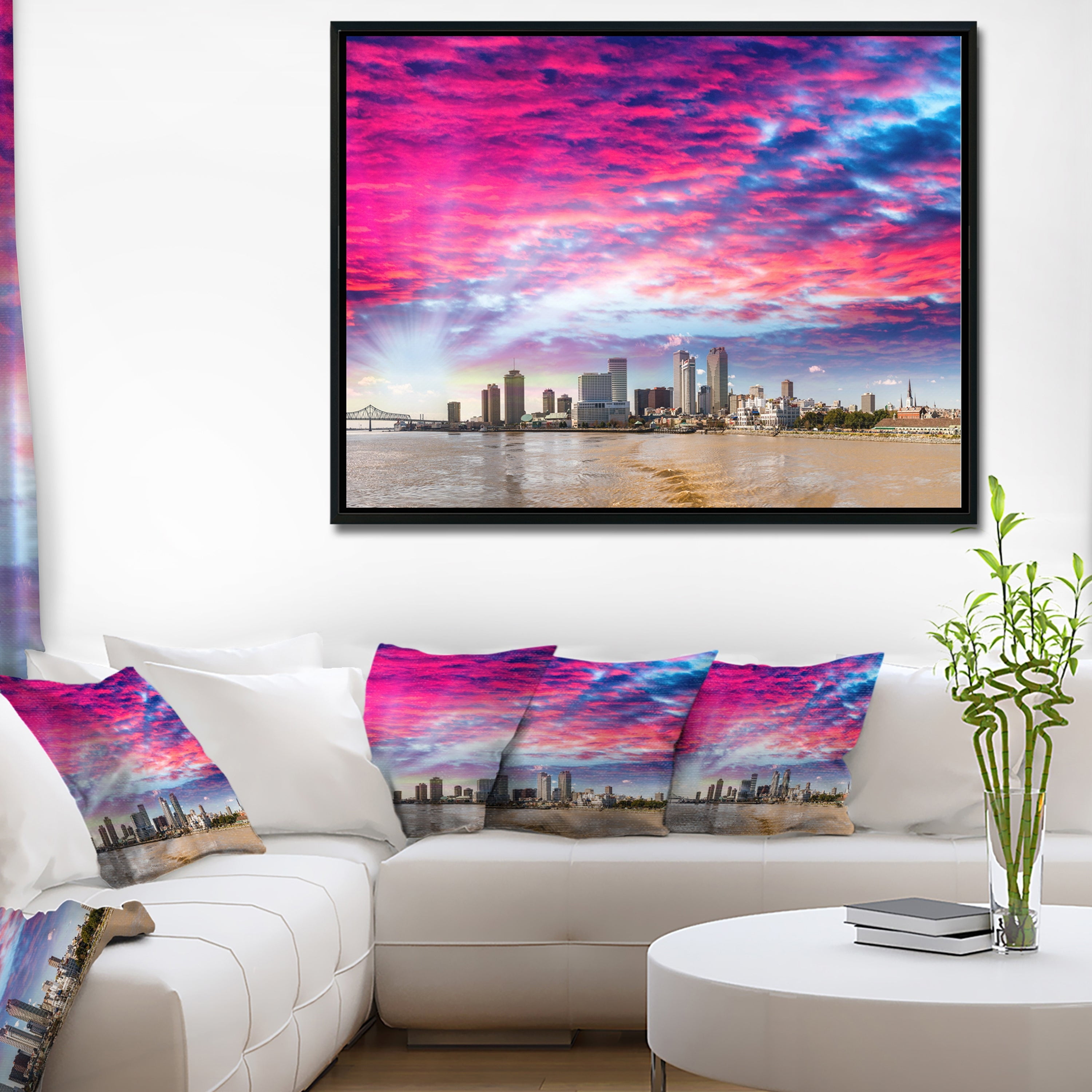 Design Art New Orleans Building And Skyscrapers Framed Canvas Art Print